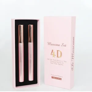 Hot Selling no label Products New Makeup Eye lash Black waterproof 4D Silk Fiber 2 in 1 pink EyeLash Mascara