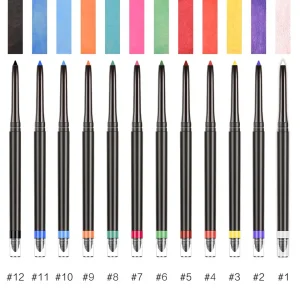 Custom Vegan Cream Eyeliner Pencil Private Label Oil Free Waterproof Colored Matte Black White Colorful Gel Eye Liner Pen