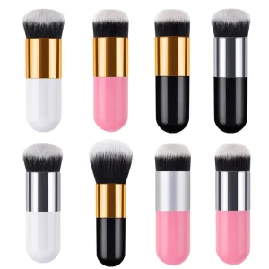 Hot selling cosmetics synthetic hair no logo customized cute foundation brushes