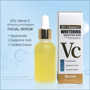 Private Label High Concentration Vitamin C Serum for Facial Skin Care Whitening Gel Infused for Retinol Nicotinamide Moisturizer