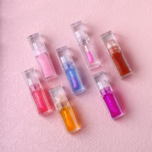 Wholesales Ice Block Lip Gloss Oil Fruit Extract Glossy Tinted Lip Care Oil Vitamin E Black Color Changing Lip Oil