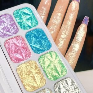 8 Colors Macaron Chameleon High Polarized Makeup Holographic Highlighter Palette
