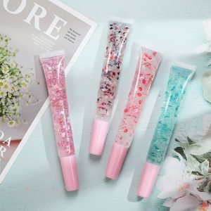 Private Label New Style Children's Sequins Lip Gloss Custom Moisturizing Lip Plumper Oil 15ml Pink Hose Lip Oil