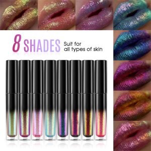 Private Label Multichrome Lipgloss 14 Color Waterproof Duochrome Shiny Lip Gloss Chameleon Pigment Lipgloss