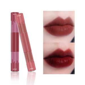 Private Label Custom High Quality Low Moq Lip Gloss Wholesale 2 in 1 Makeup Double Headed Matte Liquid Lipstick
