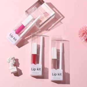 2 in 1 Matte Liquid Lipstick with Lip Liner Pencil Private Label Lip Set With Plastic Holder Lip Makeup