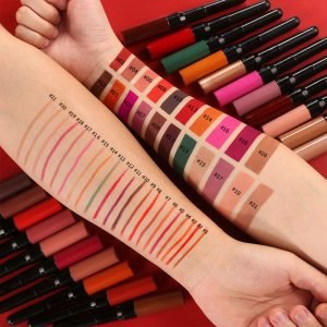 Wholesale OEM Private Label Matte Liquid Lipstick Waterproof Nude Lipstick Two in One Lipstick Long Lasting Lip Liner Make up