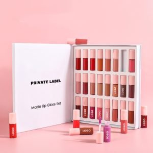 Wholesale Private Label 24 Pcs Small Tube Matte Liquid Lipstick Set Waterproof Lipstick Glossy Lipgloss Kit