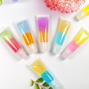 Make Your Logo Fruit Flavor Plumping Lip Gloss Base Two Colors Natural Organic Rainbow Moisturizing Lip Oil Private Label
