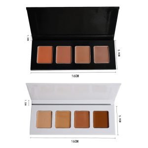 Private Label Black White Palette 4 in 1 Concealer Cream Full Coverage Contour Brighten Face Makeup