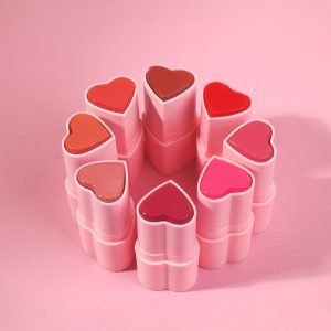 Love Blush Stick for Cheek Lips 2 in 1 Custom Logo Organic Cheeks Matte Natural Cosmetics Heart Shape Vegan Creamy Blush Stick