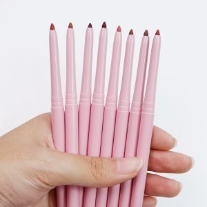 Hot Sale Pink 15 Colors Rotate Non-Stick Lip Liner Waterproof Pink Vegan Custom Private Label Lip Liner Pencil